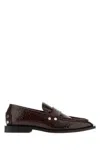 Ganni Loafers Crocodile Texture Studs Decorative In Brown