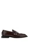 Ganni Brown Synthetic Leather Loafers In Brown