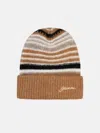 Ganni Brown Wool Beanie In Brown