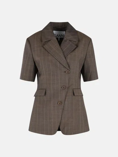 Ganni Brown Wool Blazer