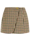 Ganni Brown Wool Blend Skirt In Multi