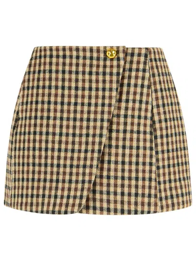 Ganni Brown Wool Blend Skirt Women