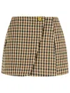 Ganni Brown Wool Blend Skirt In Multi