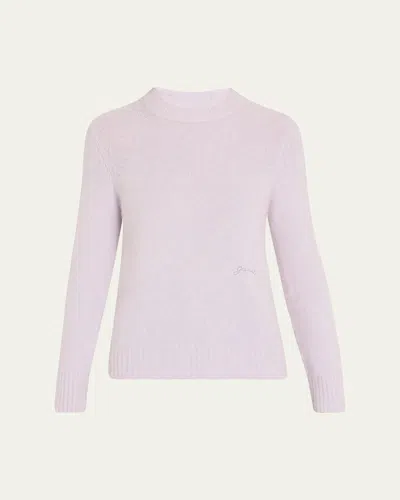 Ganni Brushed Alpaca Sweater In Lavender Blue