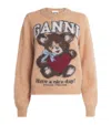 Ganni Printed Alpaca Wool Blend Sweater In Neutral