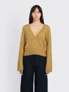 Ganni Brushed Mohair Deep V-neck In Multi