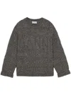 Ganni Wool And Cotton Sweater In 灰色