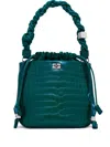Ganni Womens Pineneedle Croco Bou Leather-blend Bucket Bag