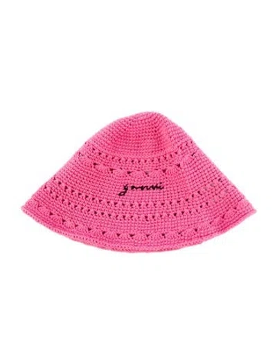 Pre-owned Ganni Bucket Hat In Pink