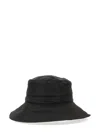 Ganni Yellow Stitch Bucket Hat Cr In Black