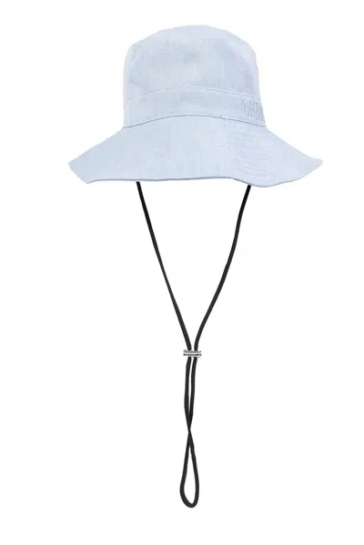 Ganni Bucket Hat With Logo In Blue