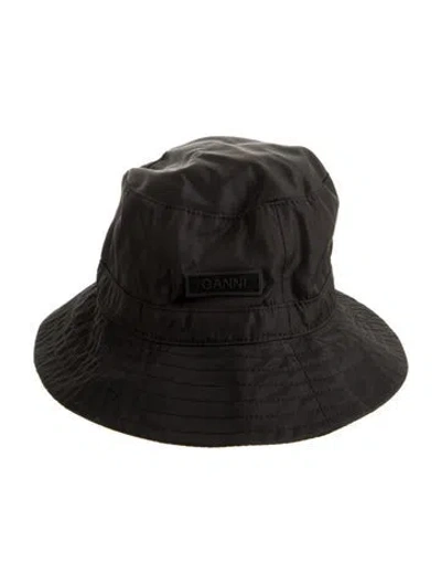 Pre-owned Ganni Bucket Hat W/tags In Black