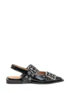 Ganni Buckle Ballerina In Black