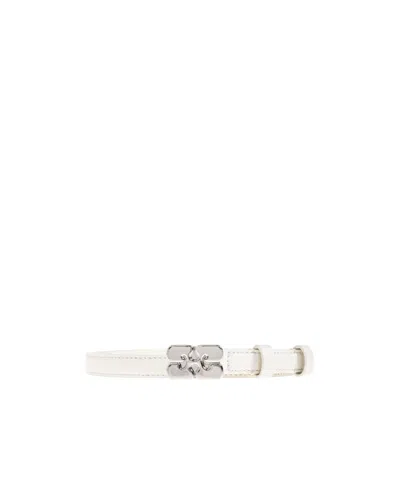 Ganni Buckle Belt In White