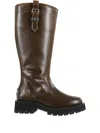 Ganni Studs High Boot Crinkle In Brown