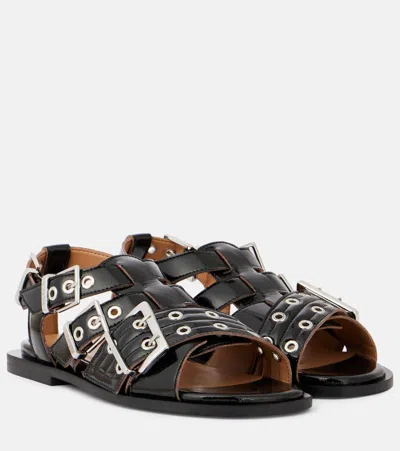 GANNI BUCKLE-DETAIL SANDALS