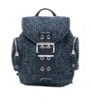 Ganni Buckle Fastened Drawstring Backpack In Blue