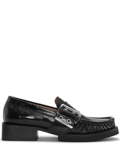 Ganni Women Feminine Buckle Loafers In Black