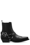 Ganni Western Chelsea Ankle Boots In Black