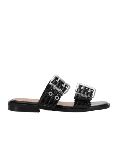 GANNI GANNI FEMININE BUCKLE TWO-STRAP SANDALS