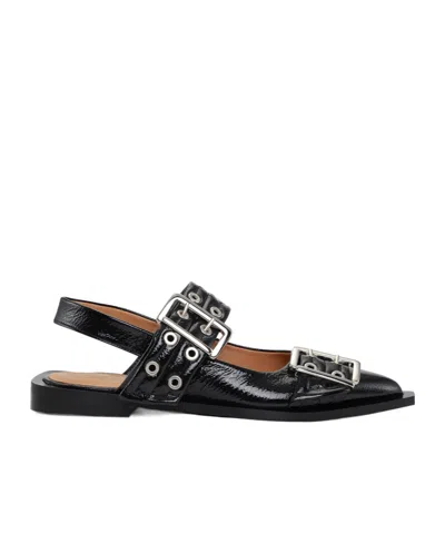 GANNI GANNIFEMININE BUCKLE SLINGBACK BALLERINAS
