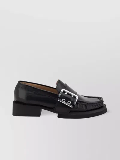 Ganni Women Feminine Buckle Loafers In Black