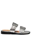 Ganni Sandal With Buckle In Metallic