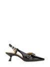 Ganni Slingback Kitten Heel Pump In Black