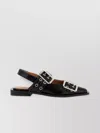 Ganni Buckle Ballerinas In Black
