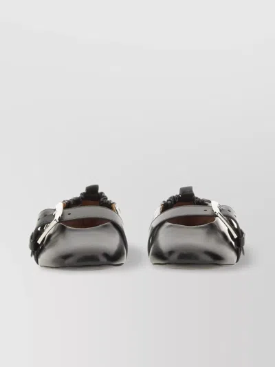 Ganni Buckle Strap Pointed Toe Ballerina Shoes