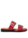 Ganni Buckle-fastening Patent-finish Slides