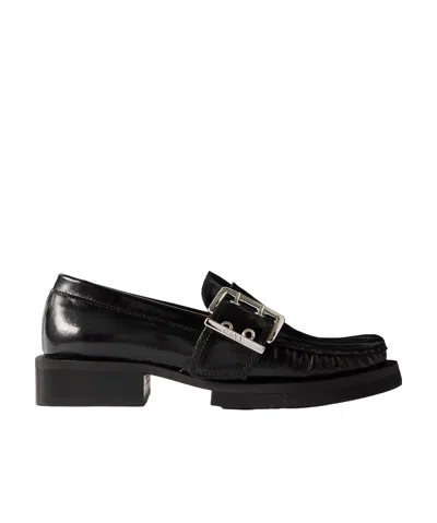 Ganni Buckle Up Love Shoes In Black