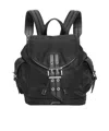 Ganni Magnetic Pockets Flap Backpack Handle In Black