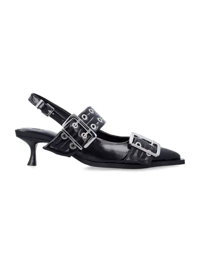 Ganni Buckle-strap Pumps In Multi