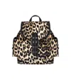 Ganni Magnetic Buckle Backpack Leopard Print