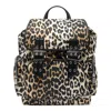 Ganni Backpack Leopard Print Zip Pockets In Multicolour
