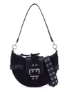 Ganni Denim Small Bucky Crossbody Bag In Dark Navy (blue)