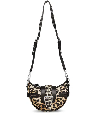 Ganni Bucky Leopard Small Shoulder Bag