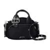 Ganni Mini Polochon Buckle-detail Top-zip Tote Bag In Black