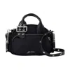 Ganni Mini Polochon Buckle-detail Top-zip Tote Bag In Black