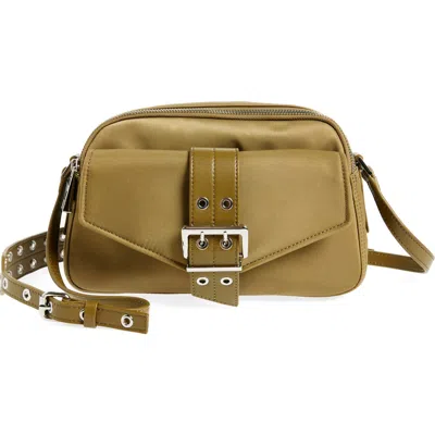 Ganni Bucky Recycled Nylon Camera Bag In Military Olive
