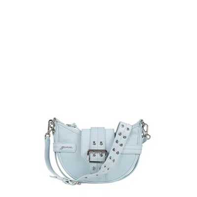 Ganni Bucky Zip-up Small Crossbody Bag In Blu