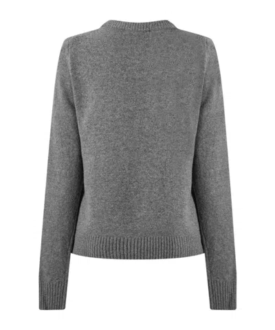 Ganni Bunny Crewnck Sweater In Gray