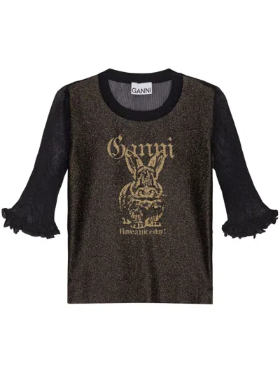 GANNI GANNI BUNNY CREWNECK TOP