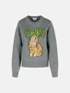 Ganni 'bunny' Grey Wool Blend Sweater In Grey