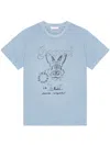 Ganni Future Basic Jersey Bunny Relaxed T-shirt Soft Chambray In Blue