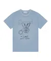Ganni Future Basic Jersey Bunny Relaxed T-shirt Soft Chambray In Blue