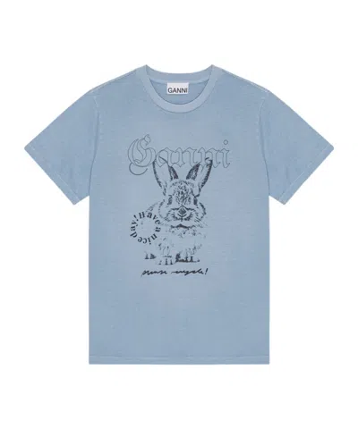 GANNI GANNI GRAPHIC BUNNY PRINT CASUAL TOP
