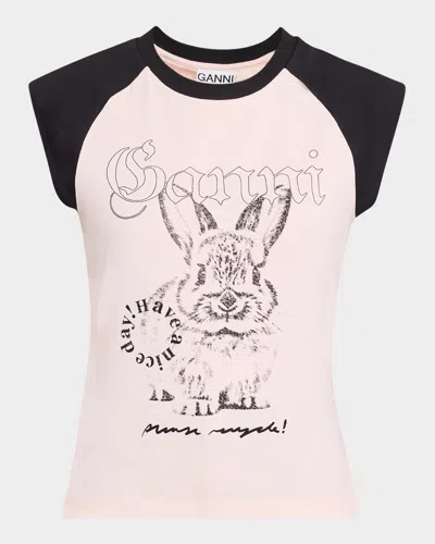 GANNI BUNNY RAGLAN T-SHIRT