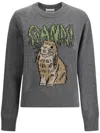 Ganni Bunny Wool Crewneck Sweater